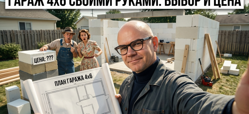 Гараж из пеноблоков 4х6 своими руками: выбор пеноблока и цена