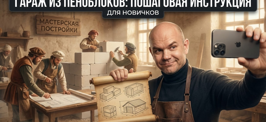 Гараж из пеноблоков своими руками: пошаговая инструкция для новичков Гараж из пеноблоков своими руками: пошаговая инструкция для новичков
