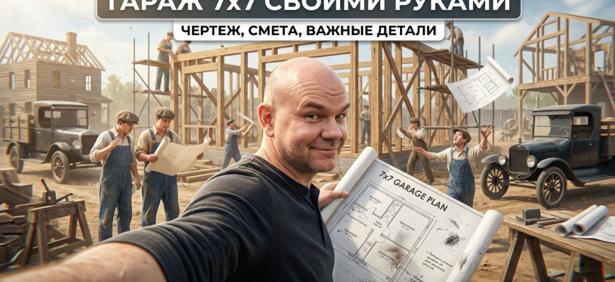 Гараж своими руками 7х7: план строительства и важные нюансы Гараж своими руками 7х7: план строительства и важные нюансы